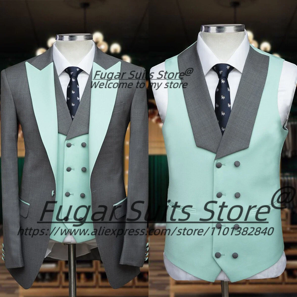 

Summer Foraml Men's Suits Customized Slim Single Breasted Luxuly Groom Wedding Tuxedos 3Pcs Sets Male Prom Blazers Costume Homme