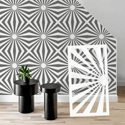 30cm - 70cm Stencil Wall For Plaster Decor Template To Paint Decorative Furniture Makers Painting Sun Ray Geometry Stripe S031