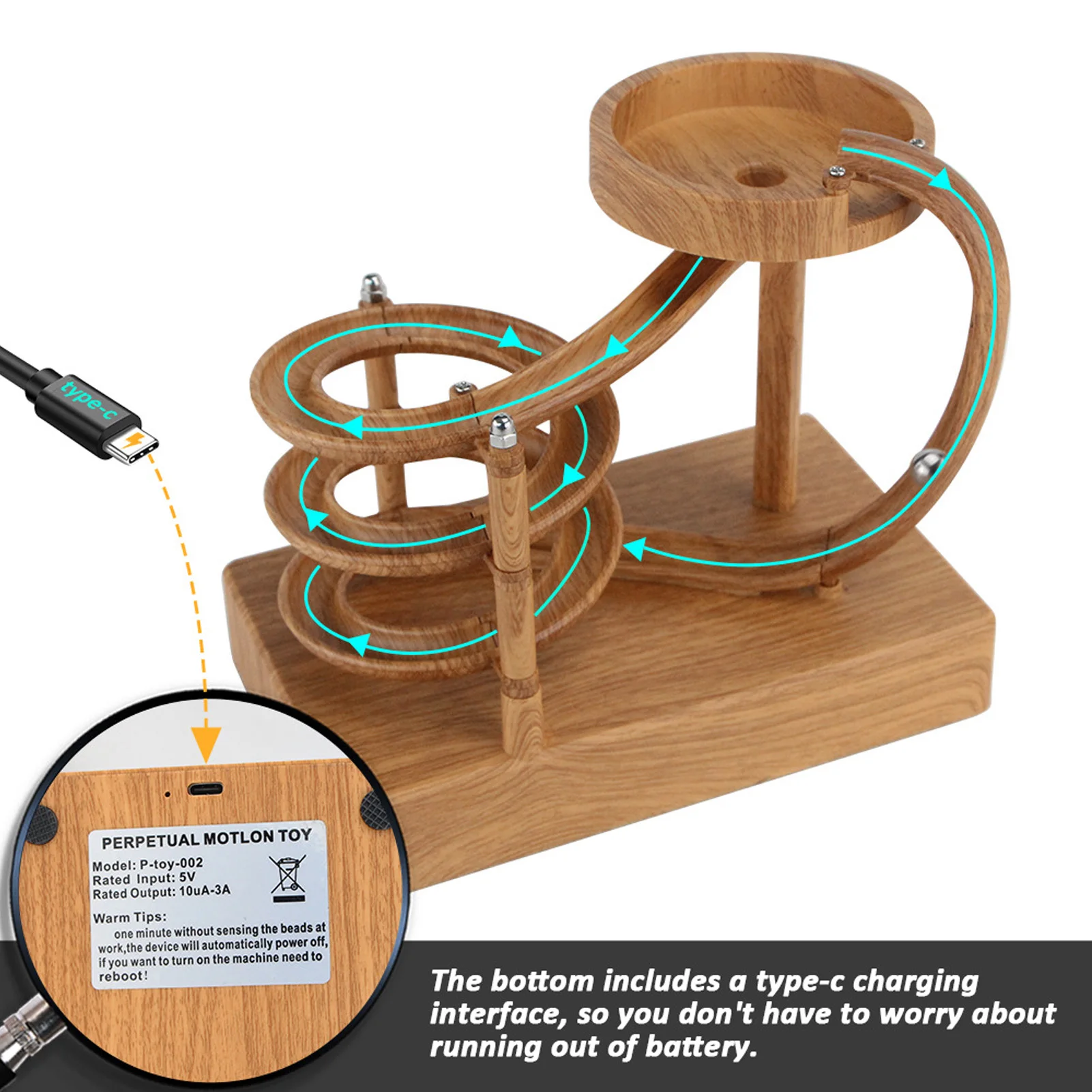 Rolling  Perpetual Motion Machine Exquisite  Art Perpetual Motion Machine Ornament Decoration Relaxing for Playing