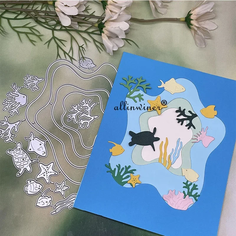 

Underwater world decoration DIY Craft Metal Cutting Die Scrapbook Embossed Paper Card Album Craft Template Stencil Dies