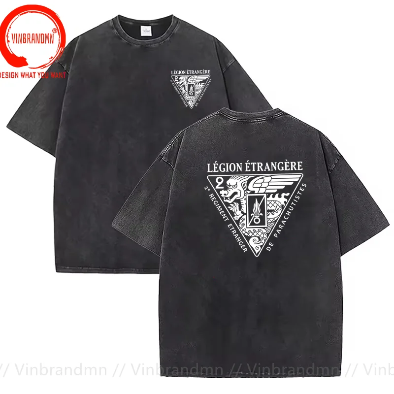 Vintage Washed 100% Cotton T-Shirt French Foreign Legion Special Forces World War Army T Shirt Men Cool Classic Fashion Tshirt