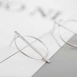 Small Simple Temperament 925 Sterling Silver Jewelry Fashion Aesthetic Geometric Round Hollow Earrings E183