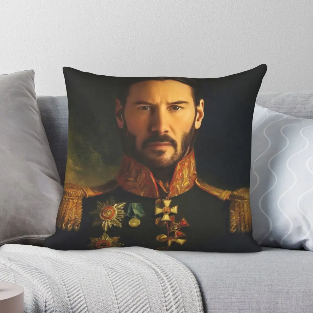 Keanu Reeves Portrait Pillowcase Polyester Linen Velvet Creative Zip Decor Home Cushion Cover