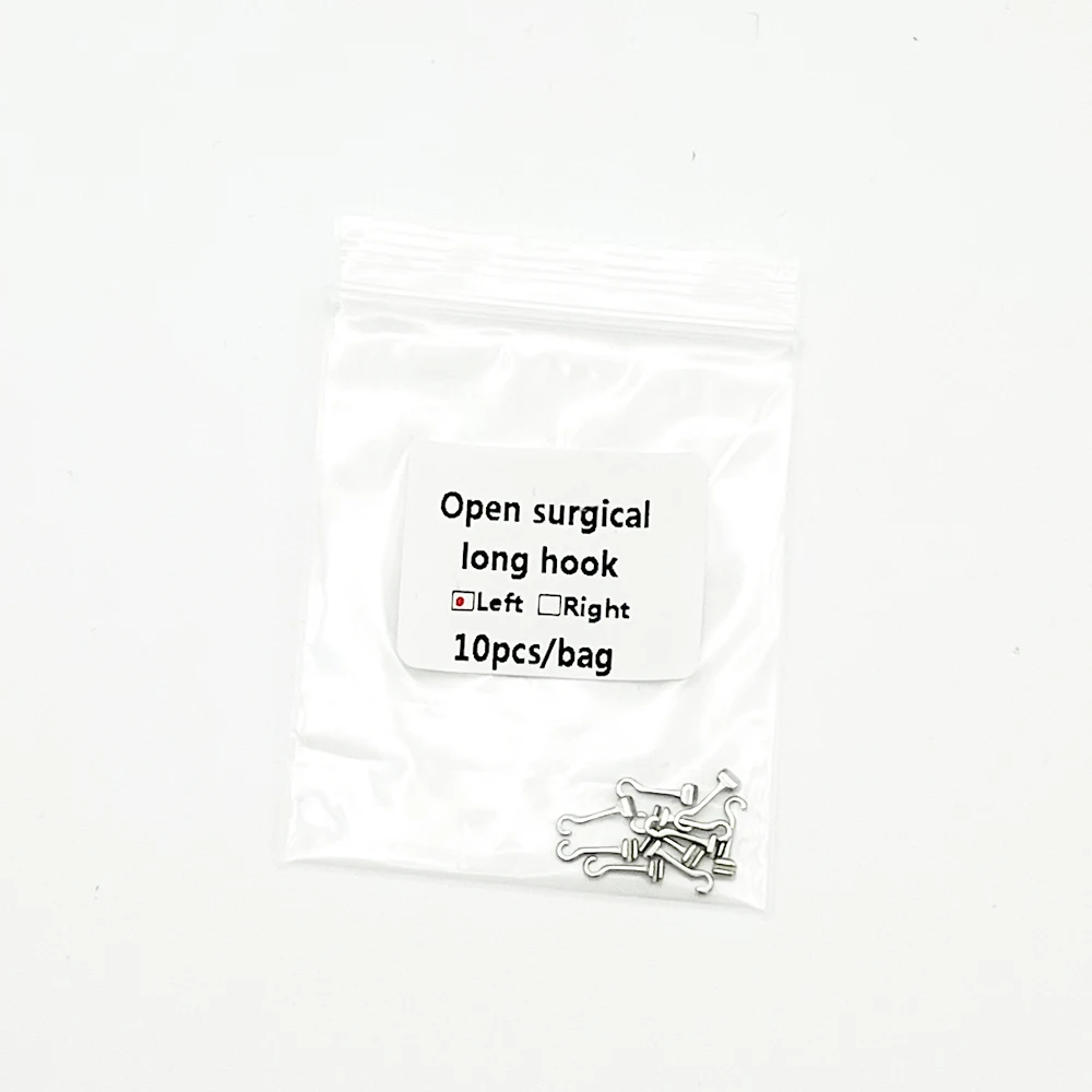 10Pcs Dental Sliding Crimpable Hooks Long Right/Left Dental Orthodontic Hook Dental Curved Crimpable Hook