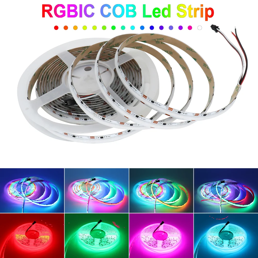

FOB COB Addressable RGBIC LED Strip 12V 24V WS2811 Pixel Strip Light 1m 2m 3m 4m 5m Full Dream Color LED Ribbon for Hoom Decor