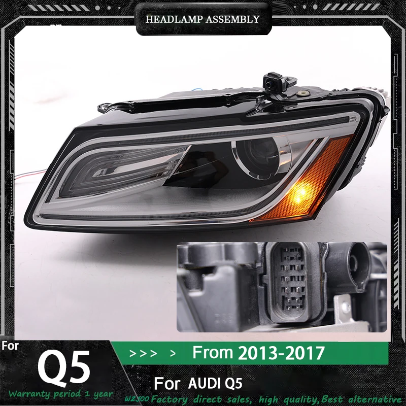 

Фара для Audi Q5 2013-2017, фара в сборе, американское издание, светодиодные дневные ходовые огни, рулевое управление, HID-объектив, аксессуары OE