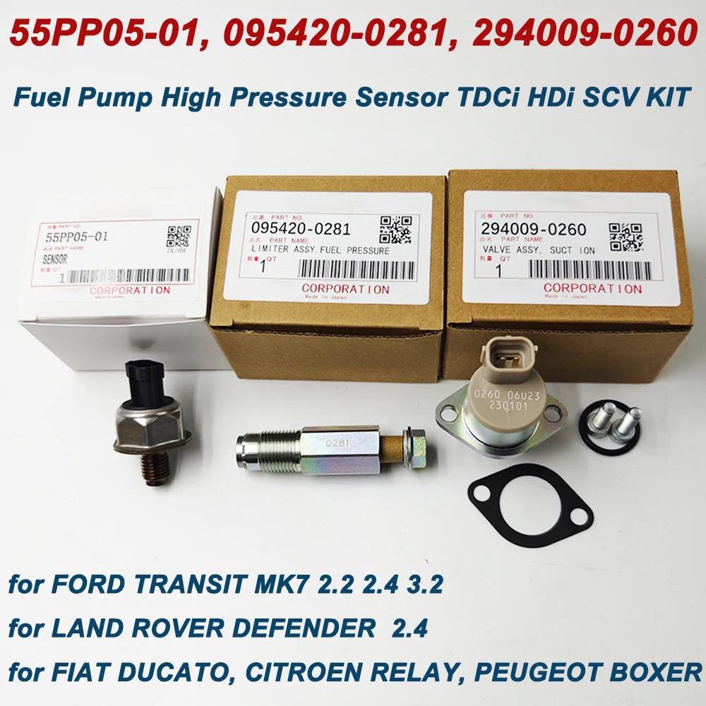 

Датчик высокого давления TDCi HDi SCV KIT 6C1Q-9H321-AB 294009-0260 55PP05-01 294200-0360 095420-0281 для Transit Fiat Ducato, 3 шт.