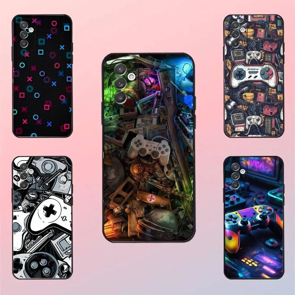 

Game Controller Graphic Phone Case For Samsung S 25,24,23,22,30,21,10,9,Ultra,Plus,Lite,FE,4,5 G Black Soft Case