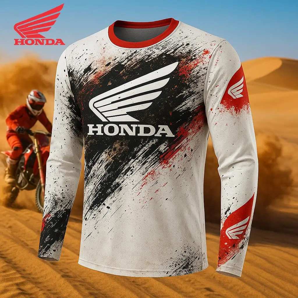 

Honda Off-Road Motorcycle Long Sleeve Racing Shirt, Quick Dry Outdoor Mountain Bike Top, Breathable Sportswear for Men