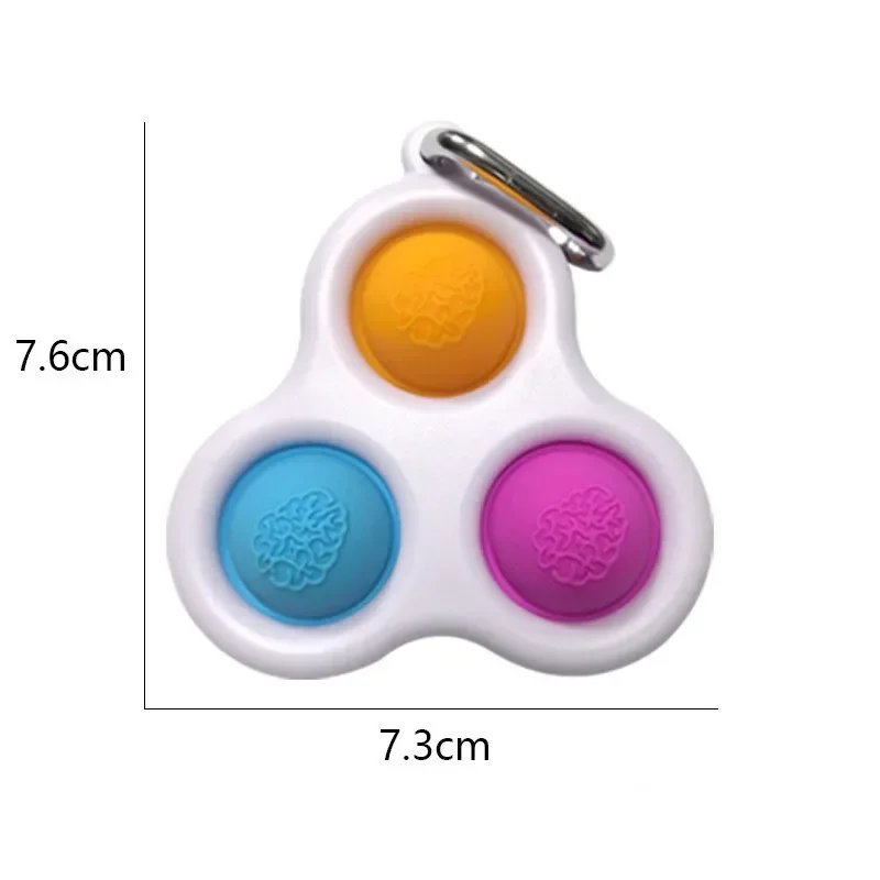 Fidget Finger Bubble Music Keychain Decompression Fashion Toy Pressable Exercise Board Decompression Key Pendant Birthday Gift