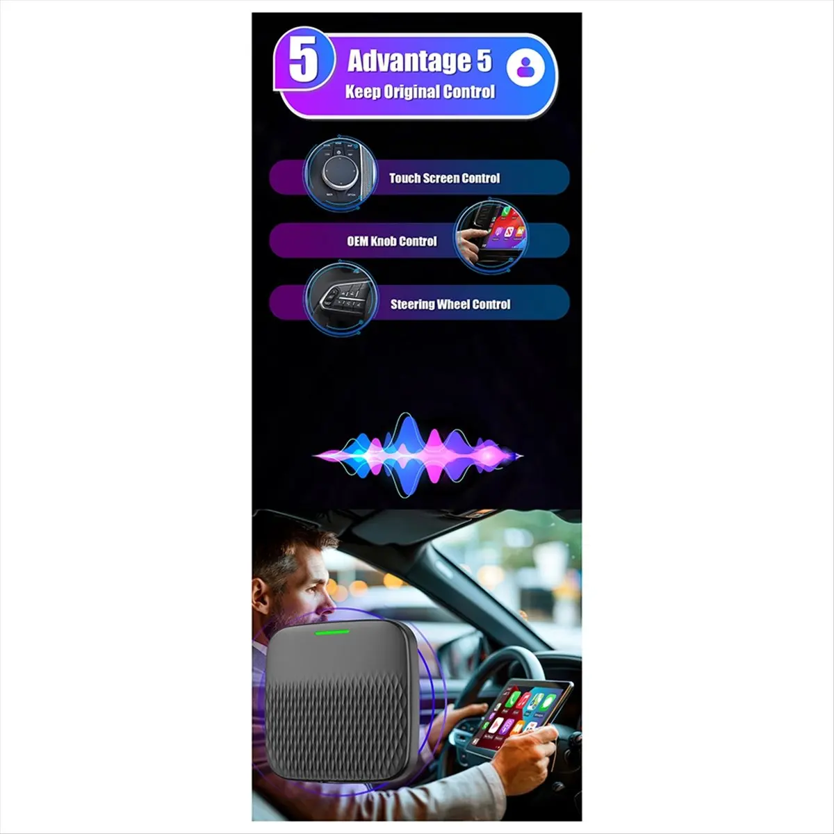 B21B Wireless Carplay Adapter Android Auto 2In1 Ai Box for MG