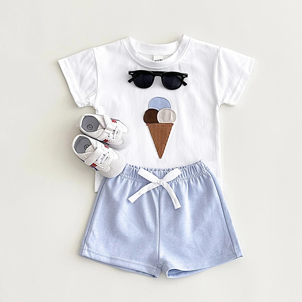 Newborn Baby Boys Clothes Set Summer Baby Girl Children Clothing Ice Cream Print T-shirt+Shorts Infant Toddler Outfit 0-3Y