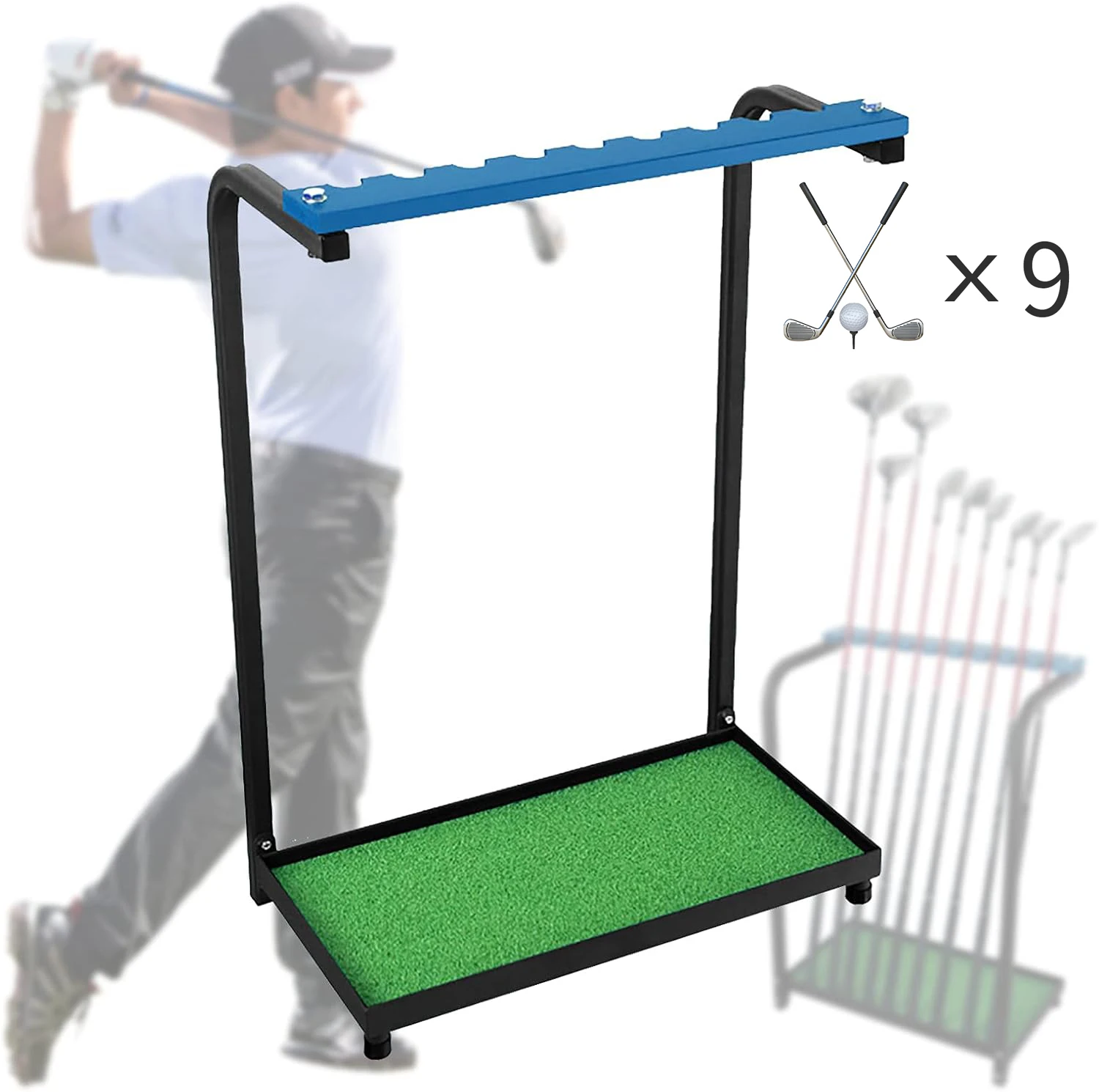 Golf Club Display Rack Metal Shelf Organizer 9 Slot Stand Holder Supplies