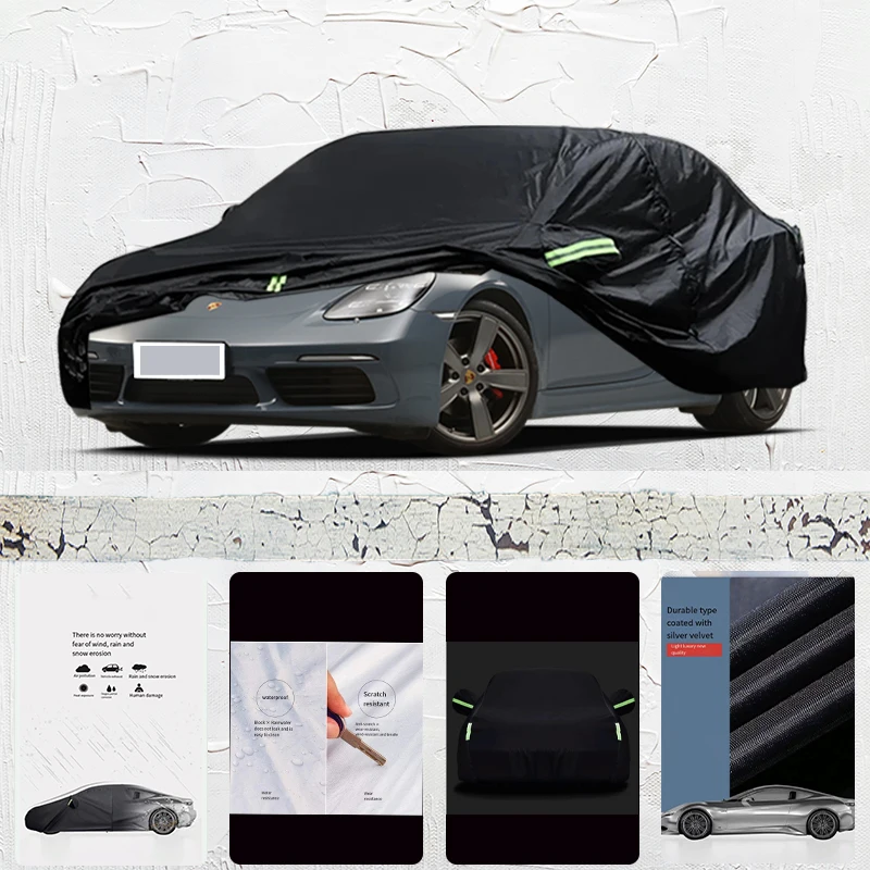 

For Porsche 718 Anti-UV Sun Shade Rain Snow Resistant Dustproof Black cover Car umbrella Full Car Cover Outdoor Protection