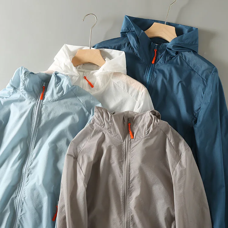 

Lightweight Breathable Laser-Punched Outdoor Sun Protection Jaet Men's Hat-Like Design Ultra-Thin Nylon Fabric Summer Travel