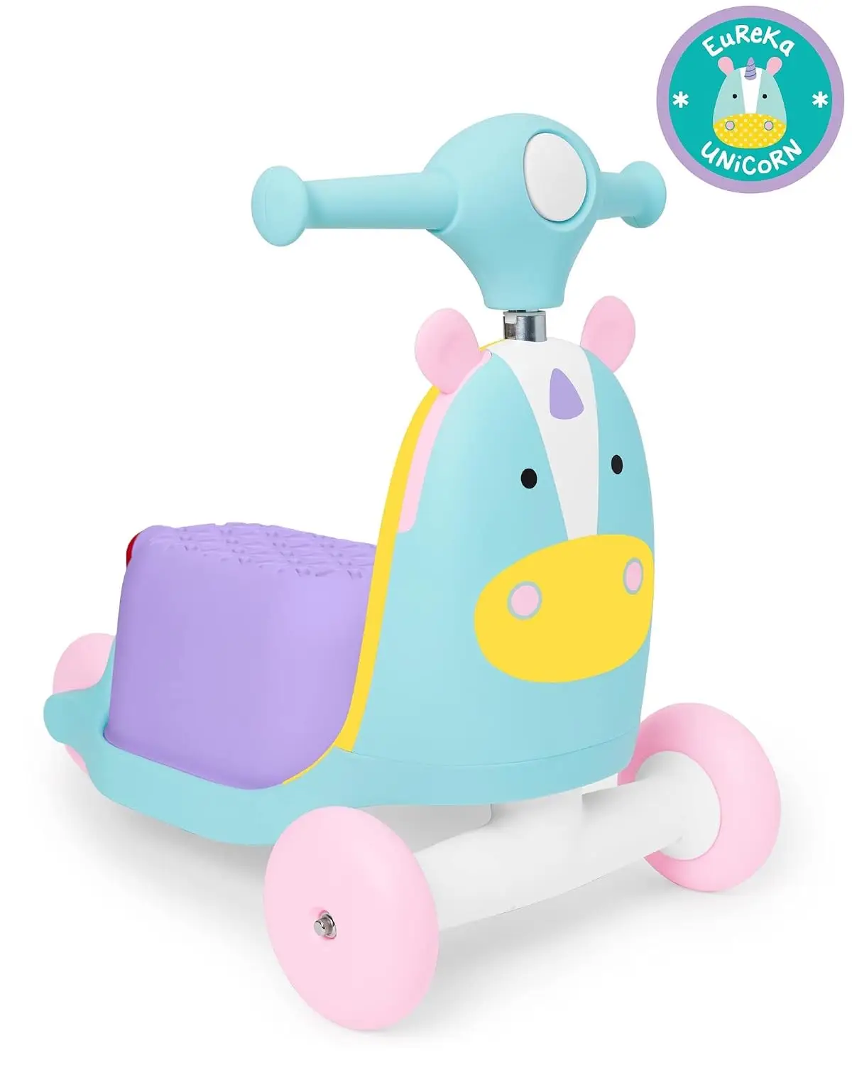 3-in-1 Baby Activity Push Walker to Toddler Scooter, Zoo Unicorn & Phone Toy