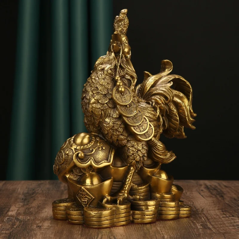 Manufacturer Wholesale Of Copperware: Pure Ornaments, Brass Rooster, Zodiac Chicken Home And Office Decorative Cra