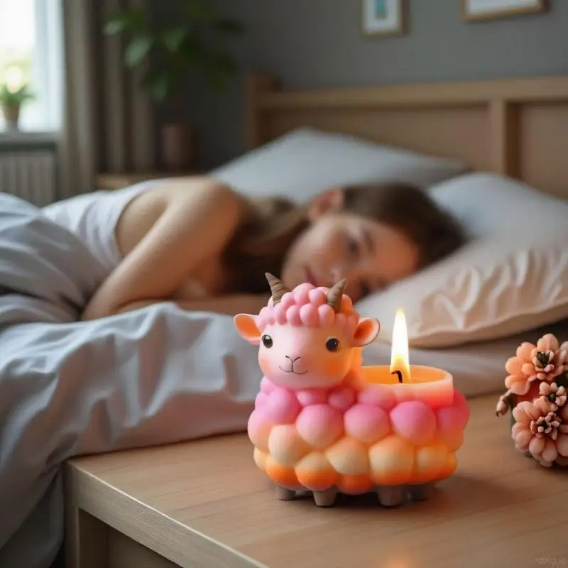 195C Unique Sheep Silicone Planter Mould Crafting Resin Cement Holder Jewelry Tray