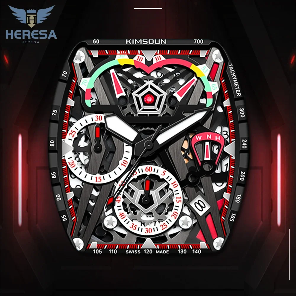 HERESA الأعمال المتعلم انبهار رجالي ساعات العلامة التجارية الفاخرة ساعة كوارتز للرجال مقاوم للماء الرياضة الطلب الكبير ساعة اليد العسكرية