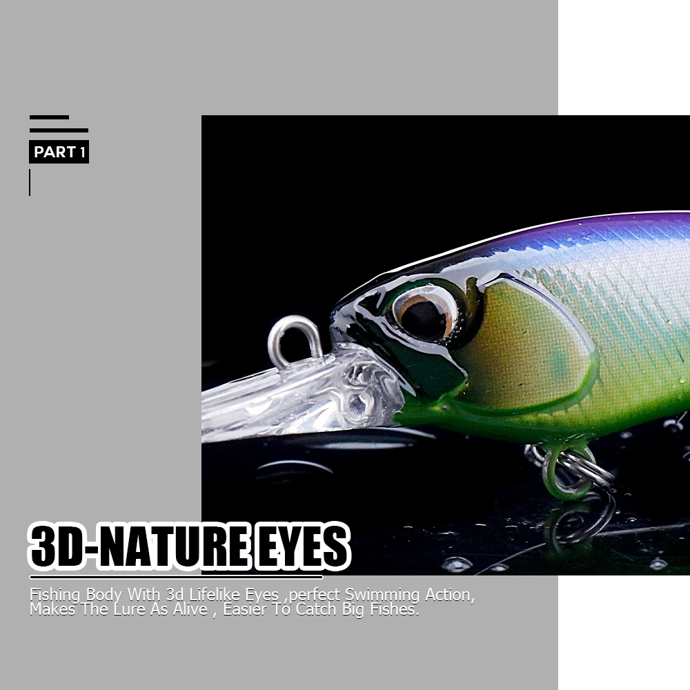 Agoie Bass Minnow Fishing Lures 78mm 5g Jerkbait Tonąca przynęta Twarde przynęty Crankbait na pstrąga sum Musky Bluegill Fishing Plug — zdjęcie 5