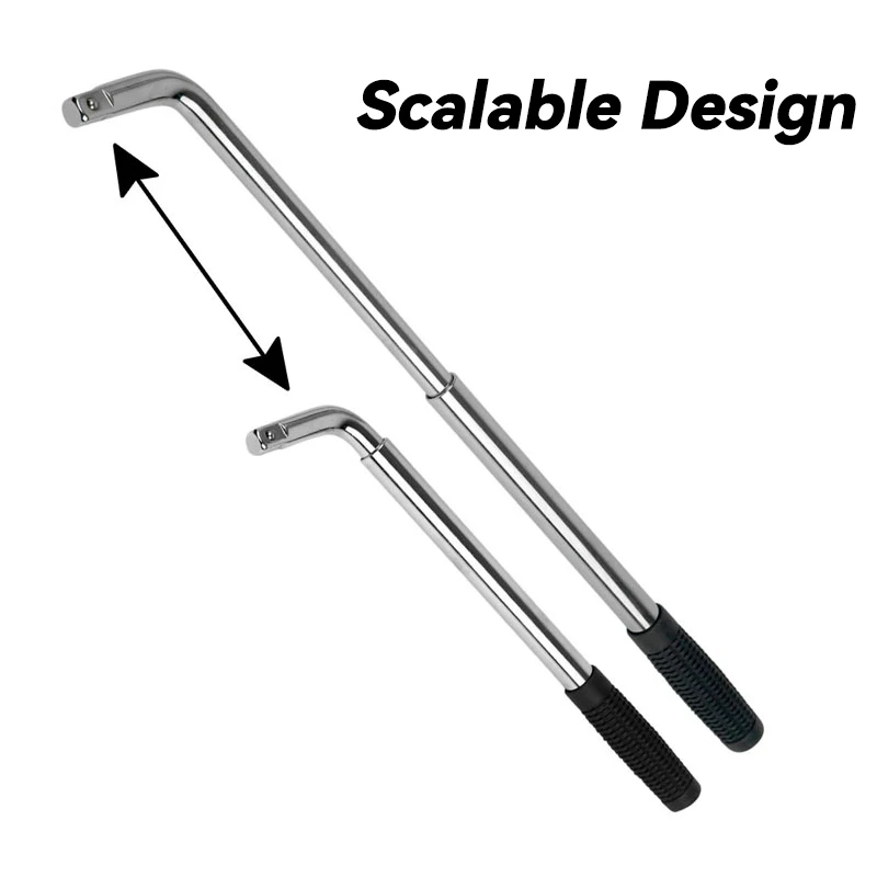 أداة إصلاح عجلة السيارة على شكل حرف L مفتاح ربط المقبس تلسكوبي قابل للتعديل تغيير الجوز أدوات يدوية لمجموعة أدوات إزالة قابس السيارة الأساسية