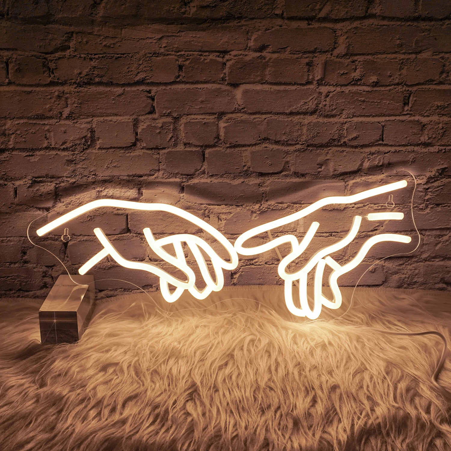 

Hands Of God Neon Signs For Wall Decor Dimmable Warm LED Lights Room Decoration For Home Bars Party Bedroom Cafe Shop USB Lamp