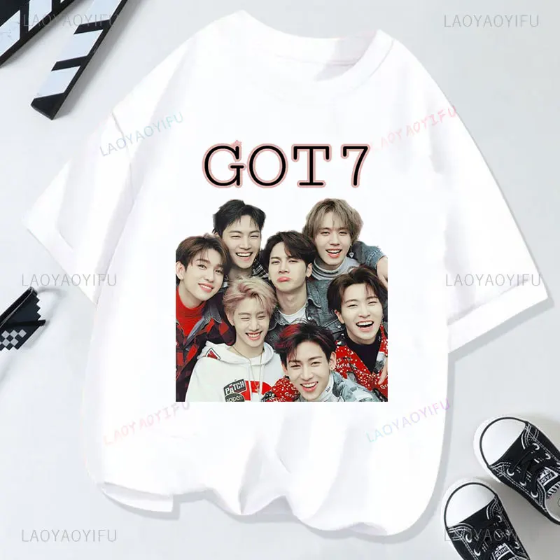 Camisetas Gráficas KPOP Playera Got7 Forever, Ropa de Mujer en Oferta, Camiseta de Moda Urbana Informal de Algodón, Ropa Coreana Popular