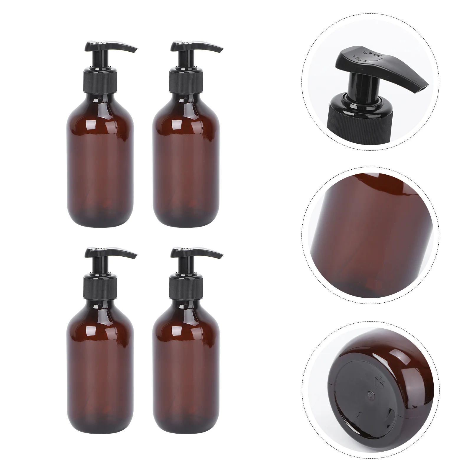 4Pcs 300ml Subpackaging Bottle Refillable Empty Pe Press Pump for Lotion Shampoo Soap Portable Travel Home Bathroom Hotel