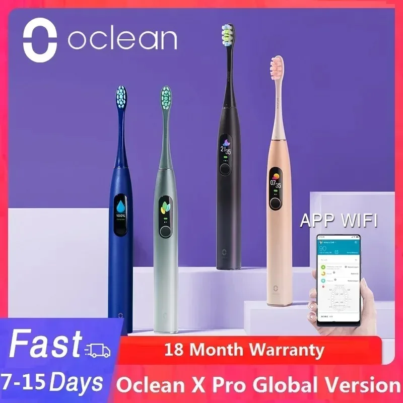 Oclean X Pro Sonic электрическая зубная щетка, отбеливание зубов, вибратор, беспроводная зарядка, 40-дневная работа, умное приложение, ультразвуковая проверка QH2