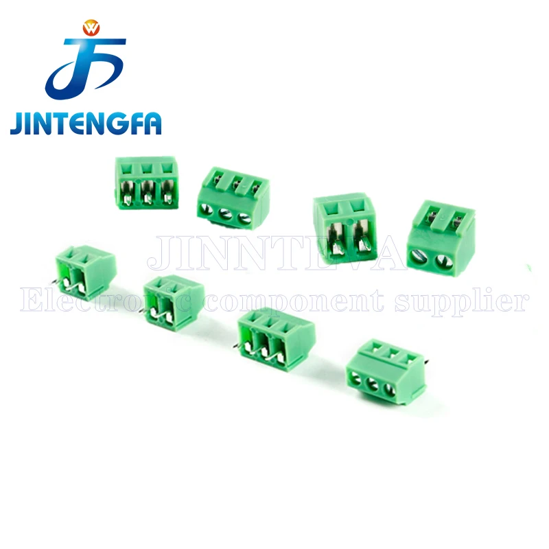 10Pcs KF128 2Pin 3Pin 2.54 3.81 5.0 7.5mm Spacing Terminal Block Splice Terminal Screw Type PCB Screw Terminal Green connector