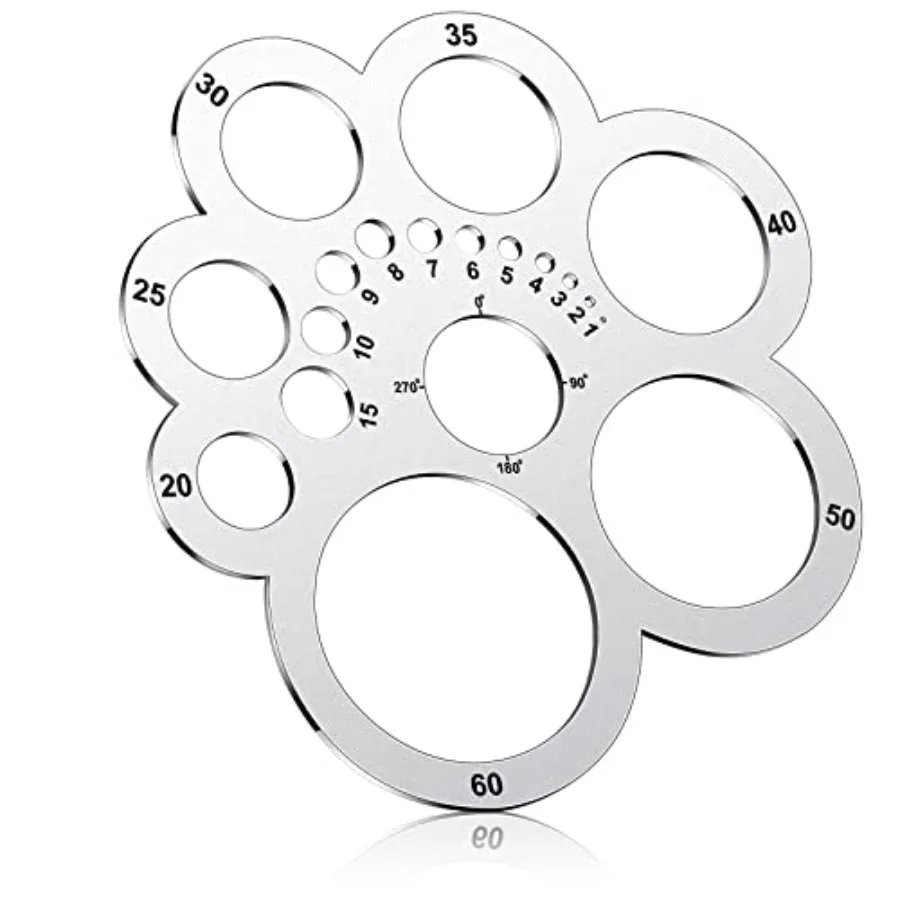

Leather Corner Punch Set Round Leather Corner Cutting Ruler Metal Circle Template Cutting Tools for Drawing Drafting Craft Proj