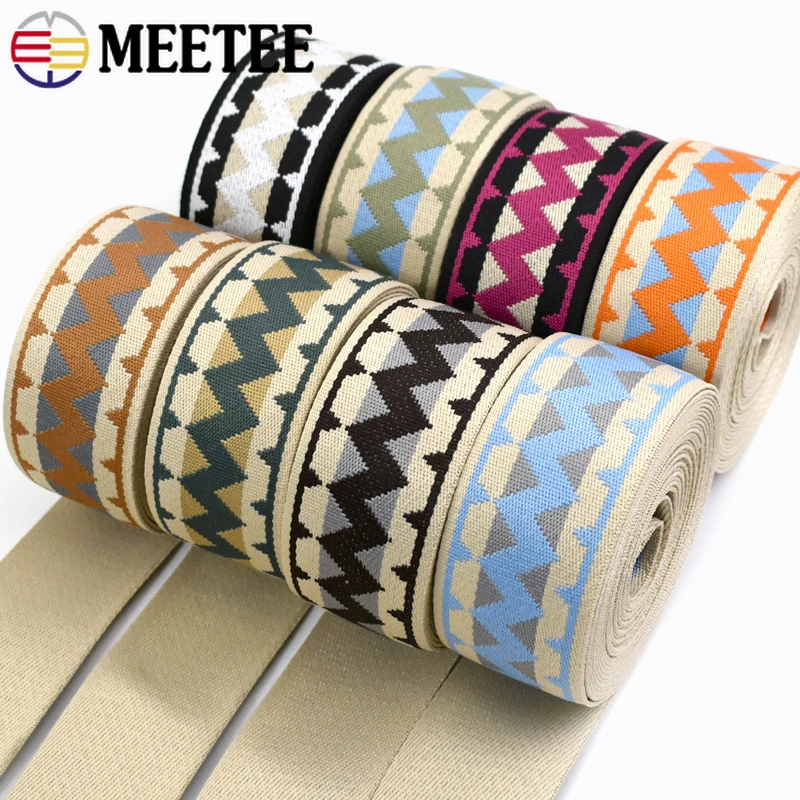 3/5/8/10M 38/50mm Ethnic Jacquard Webbing Patterned Crafts Ribbons Luggage Backpack Belt Decorative Strap DIY Sewing Accessories