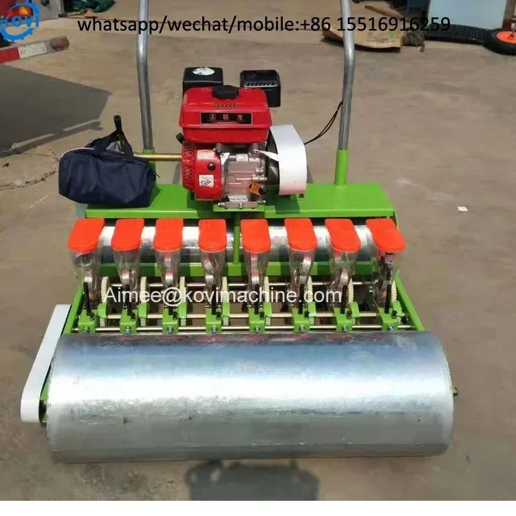 agriculture machinery gasoline motor driven seeder machine seed planter hand push manual  super seeding planting