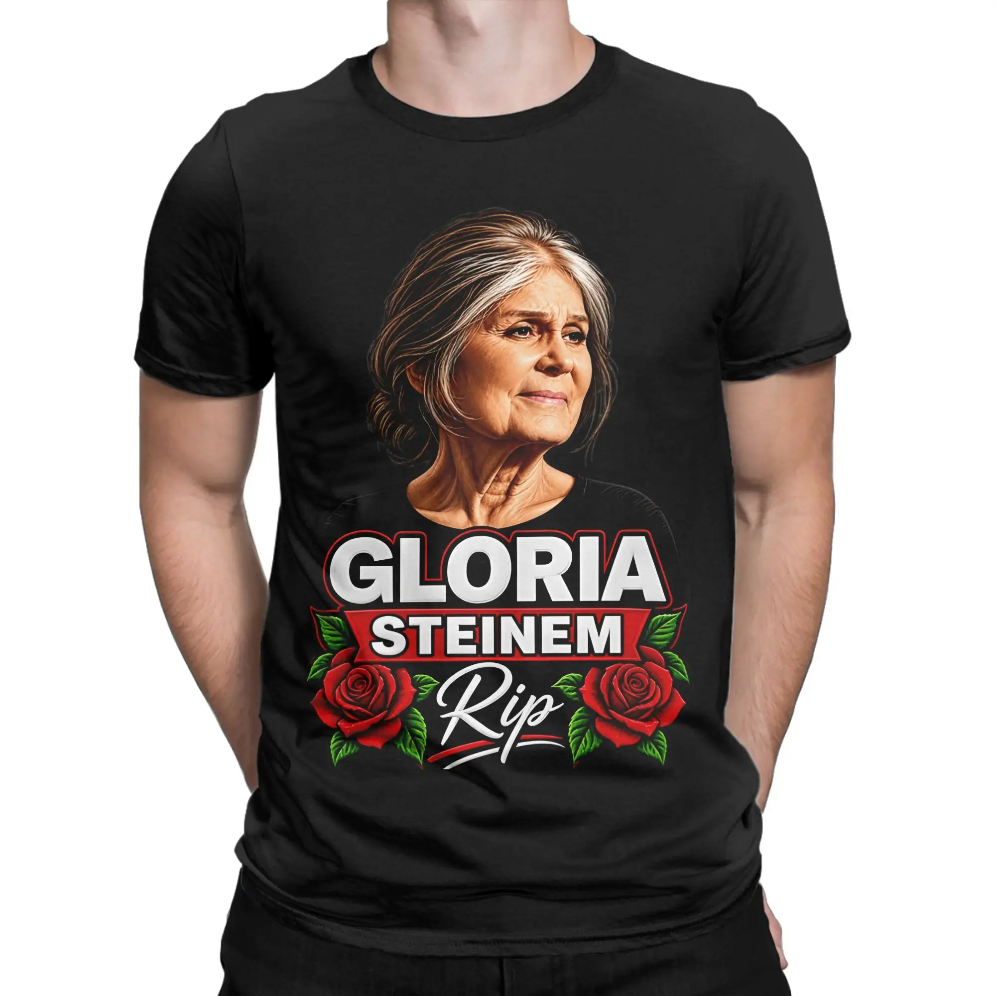 Vintage T Shirt Gloria Steinem  100 Cotton T Shirts  Trendy Cool Tshirt for Mens Beach Awesome Casual Short Sleeve Tees