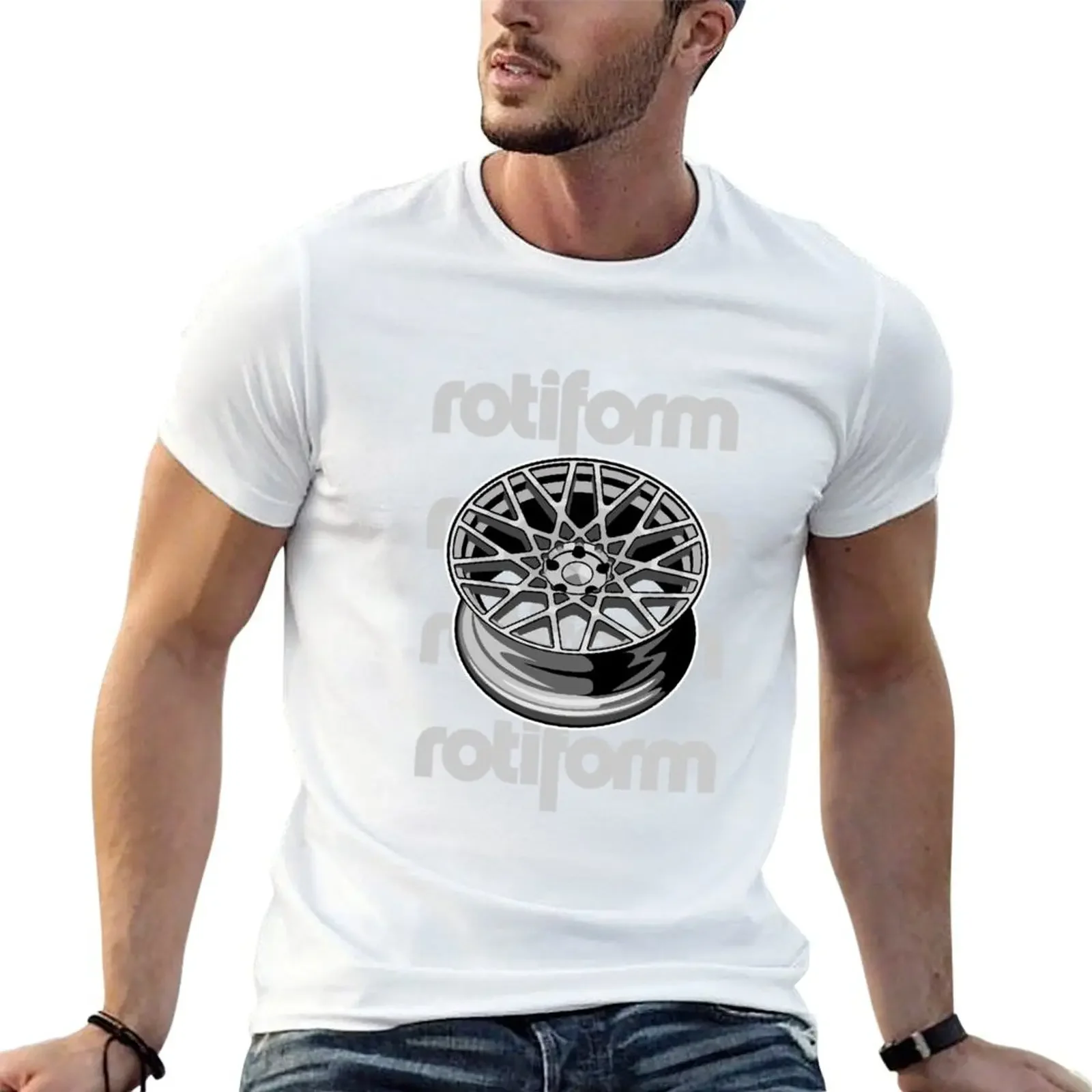 Rotiform Rim racing Wheel Car T-Shirt sweat T-shirts oversize cotton t shirt men