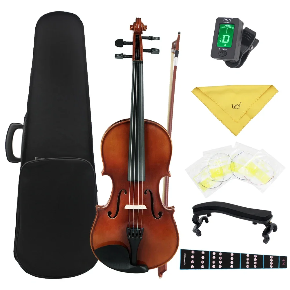 Astonvilla AV-03 Violin 4/4 1/4 1/8 Acoustic Violino Spruce Vintage Color Violin With Case Bow Strings Shoulder Rest Tuner Cloth