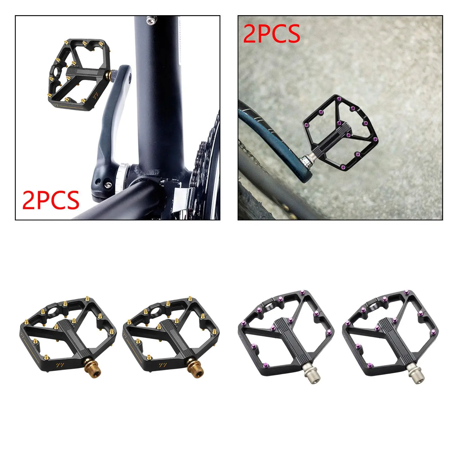 Mountain Bike Pedals Road Bicycle Pedals Adjustable Grip Aluminum Alloy Platform Pedals Cycling Pedals for Repairing Supplies