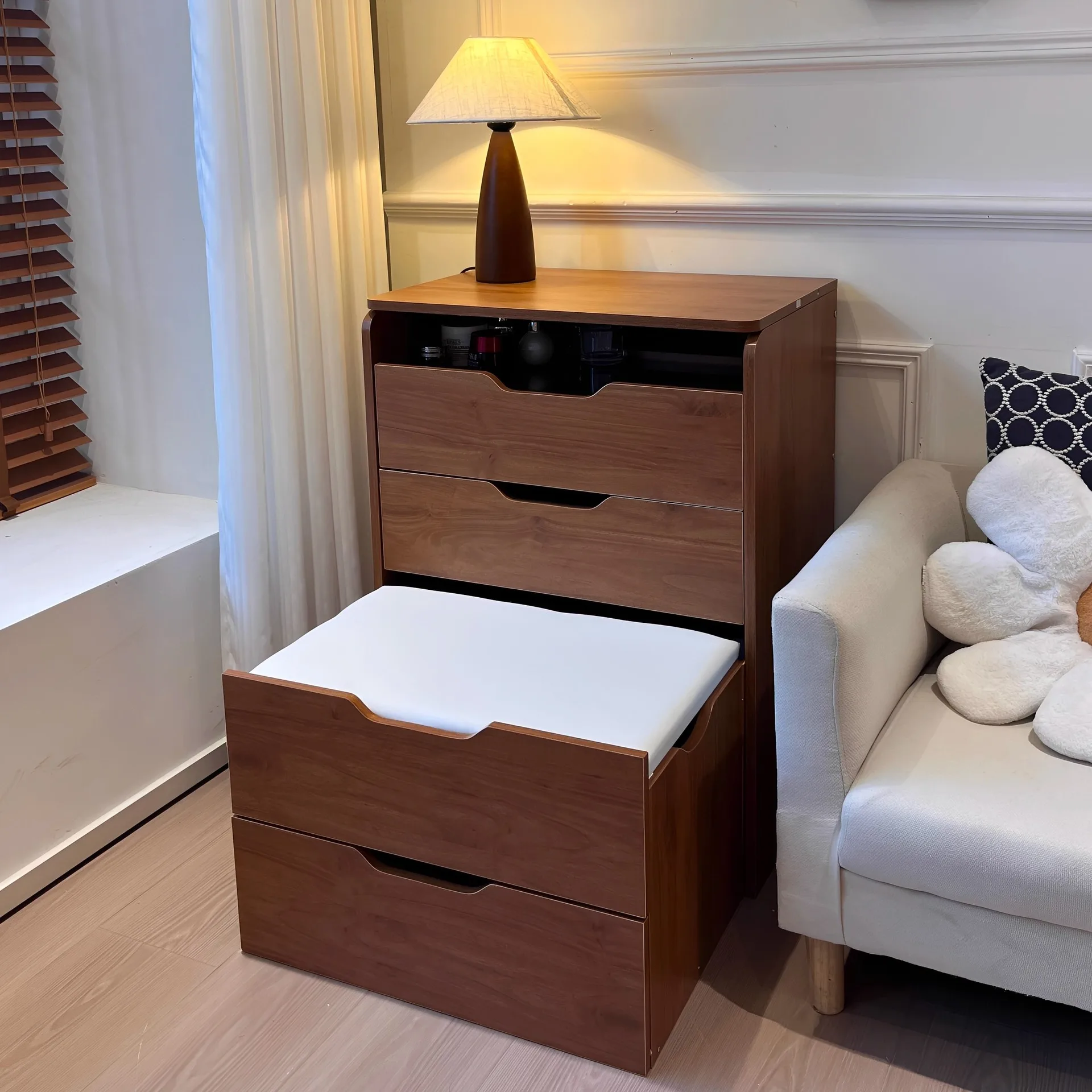 

Customizable Dresser Bedside Table Small Bedroom 2025 New Mirror Vanity Table Storage Cabinet Integrated Desk Mini Corner