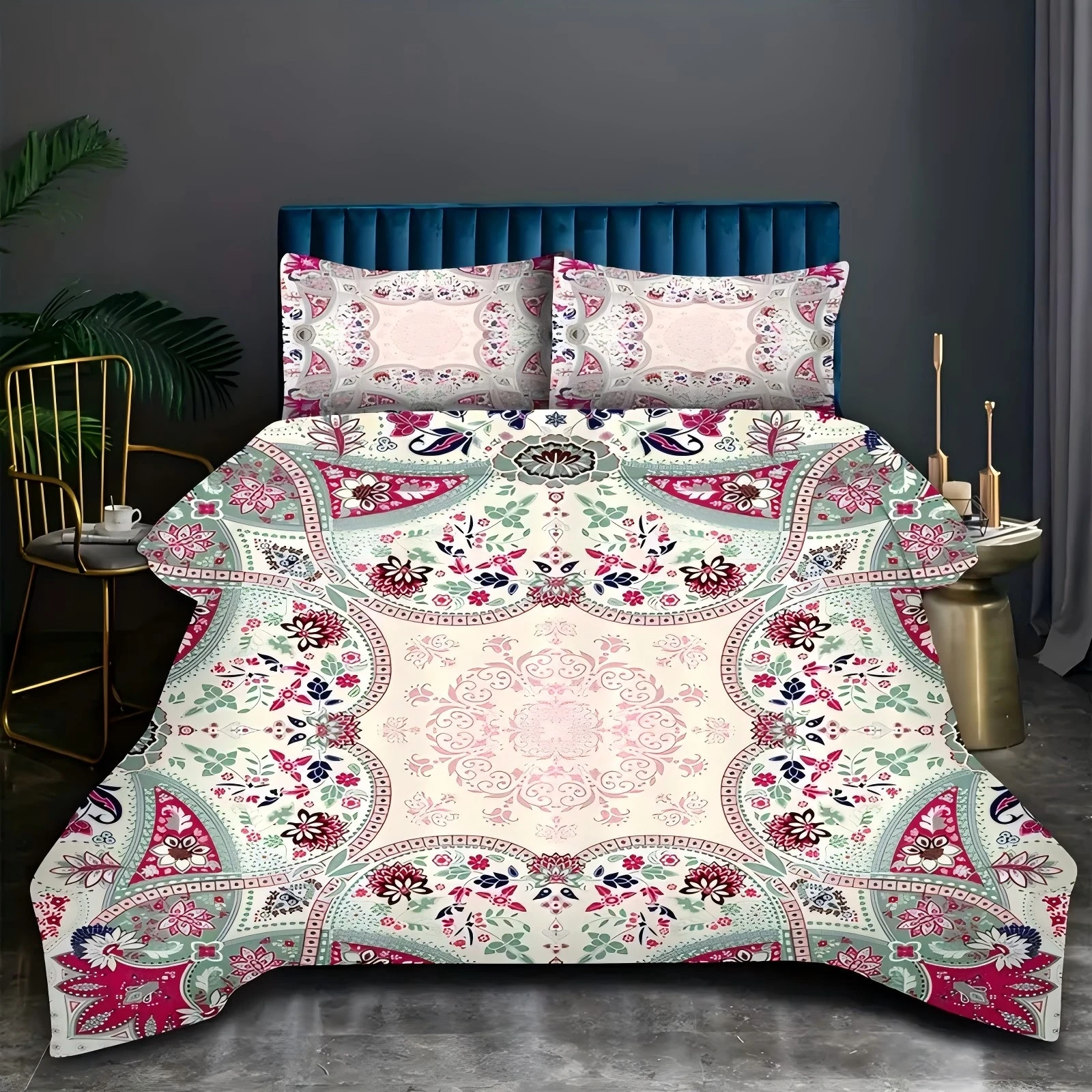 

Pink Paisley Pattern 3D Printed Duvet Cover Fashion Bohemian Style Luxury Bedding Sets Soft Comfortable Quilt Cover Pillowcase