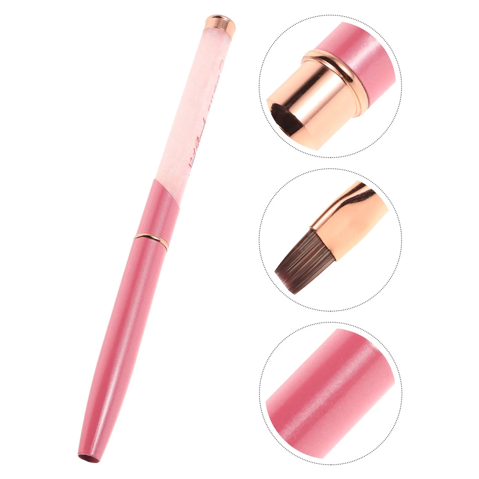 

Nail Art Brush Flat Head Protective Cap Nail Design Tool Builder Brush for Gel Polish Manicure Cuticle Cleaner