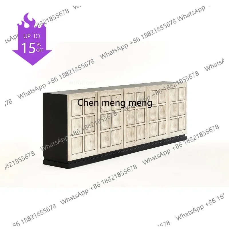 

01A European Country Vintage Living Room Furniture Reclaimed Pine and Birch Sideboard Solid Wood Living Room Hotel Furniture