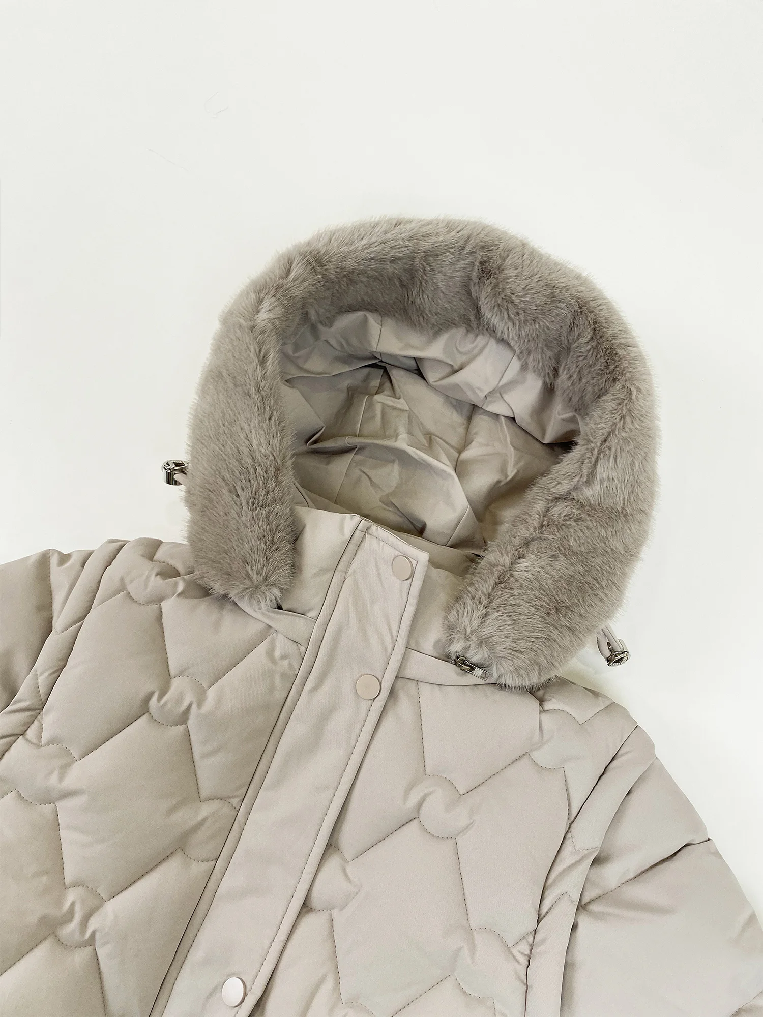 Abrigo acolchado informal de otoño/invierno para mujer, chaqueta versátil elegante con capucha de manga larga gruesa, Navidad