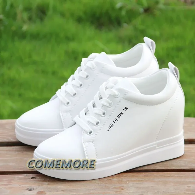 Casual Platform Tennis Female White Shoes Woman\'s Height Increasing Shoes Comfort Spring Autumn Wedges Breathable Women Sneakers