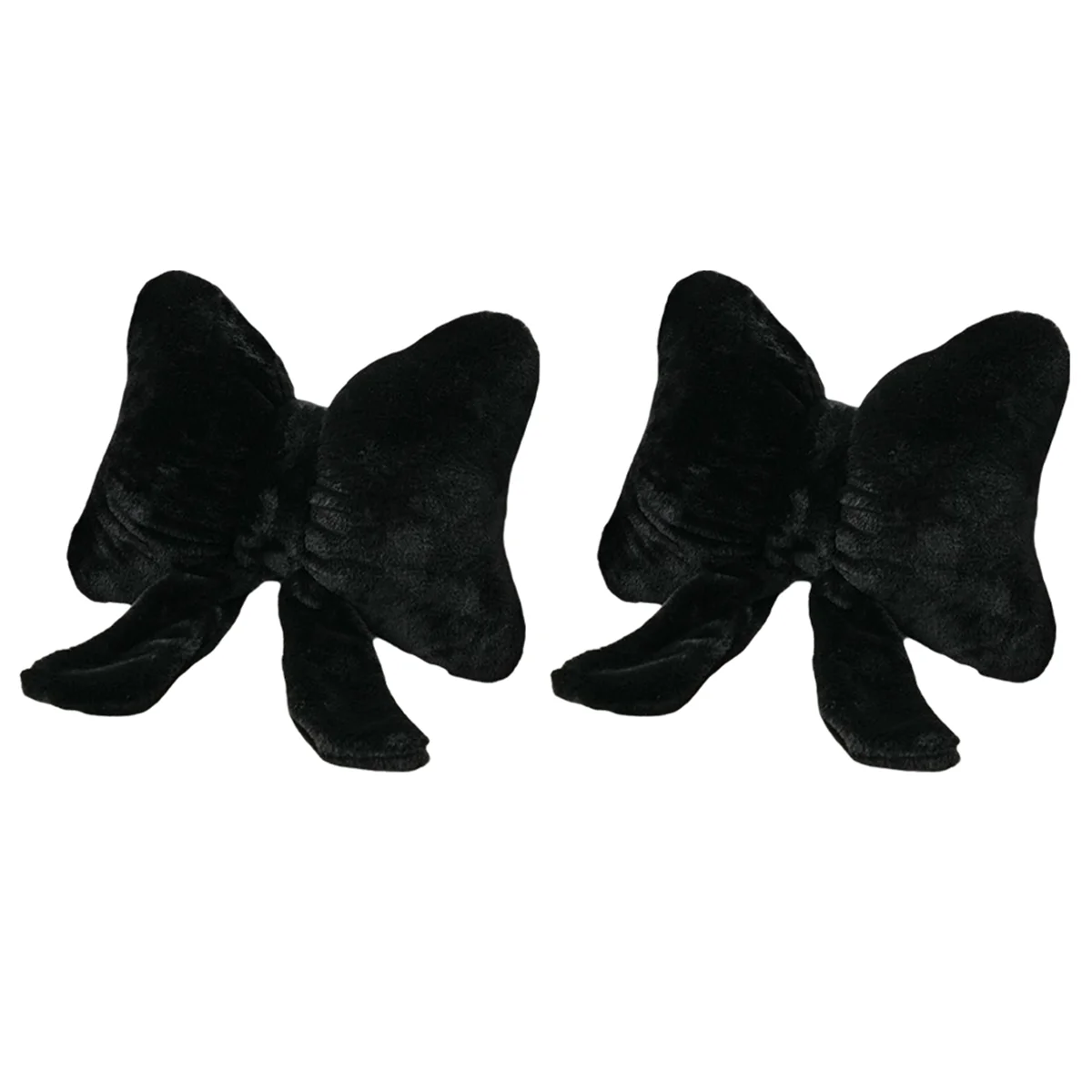 Bow Pillow Bow Shape Pillow, Soft Bow Waist Pillow, Home Car Back Cushion Sofa Bed Office Car Decoration Black