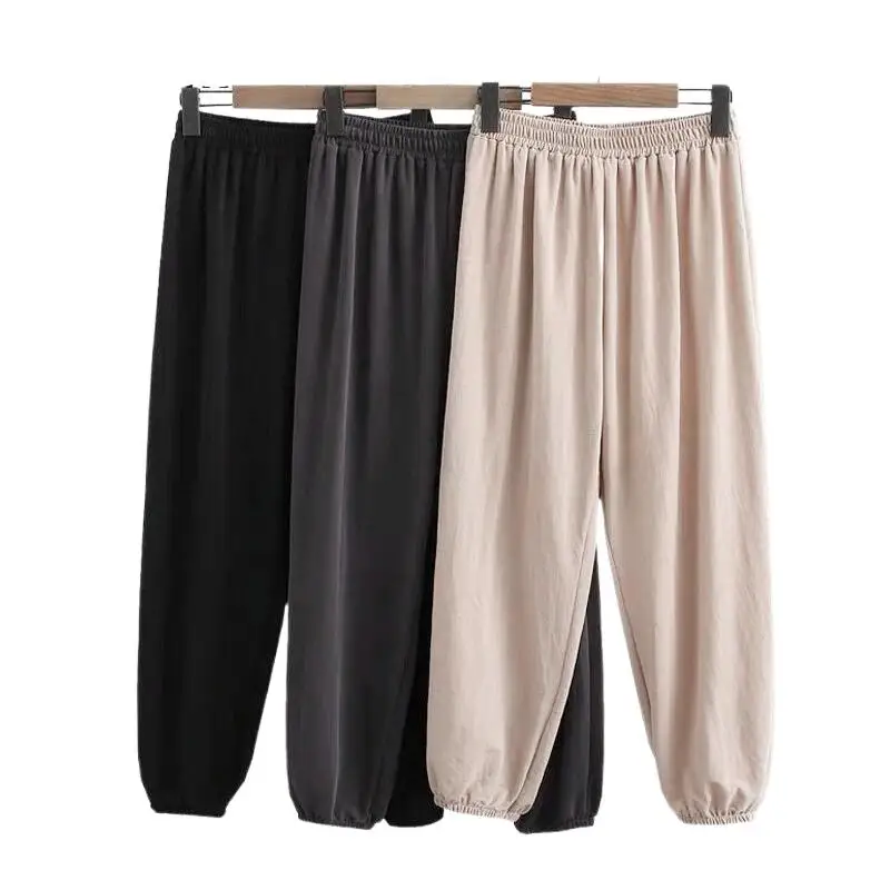 

2024 Summer Women Loose Casual Cotton Linen Trousers High Waist Autumn Ankle-Length Pants With Pocket Pantalon Femme pantalones