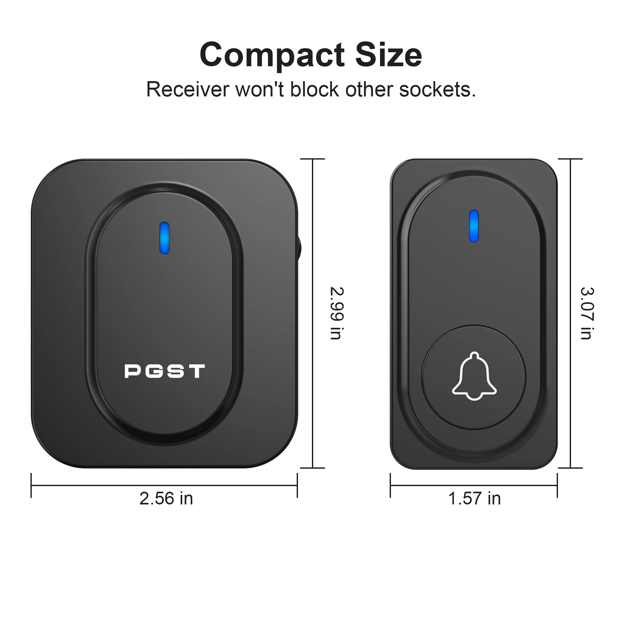 PGST Wireless Doorbell 36 Chimes LED Light Home Security Alarm Door Bell Waterproof Outdoor Button Easy DIY Installation view 6