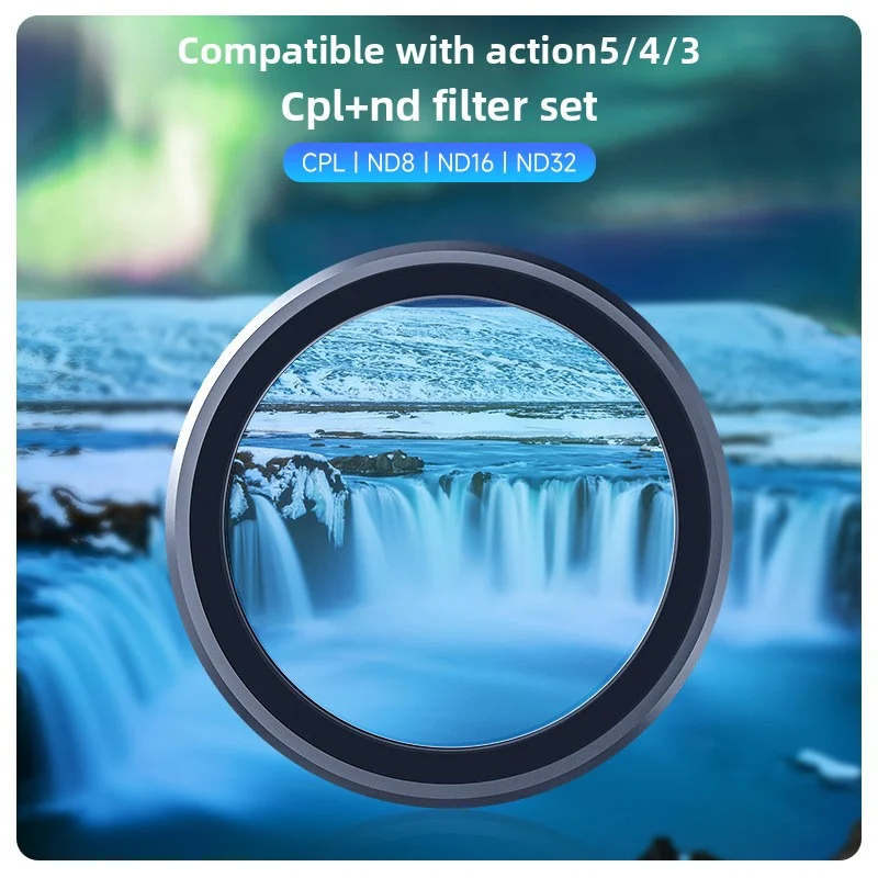 

TELESIN DJI Action5 Filter CPL ND8 ND16 ND32 Lens Set Aluminum Alloy Frame Schott Filter Set Sports Camera Accessories