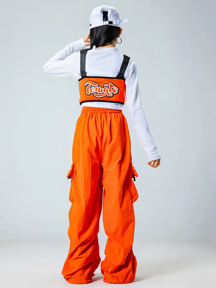 Vestiti Hip Hop per ragazze Gilet da motociclista Pantaloni cargo per bambini Abbigliamento da ballo di strada Adolescenti Costume jazz Streetwear