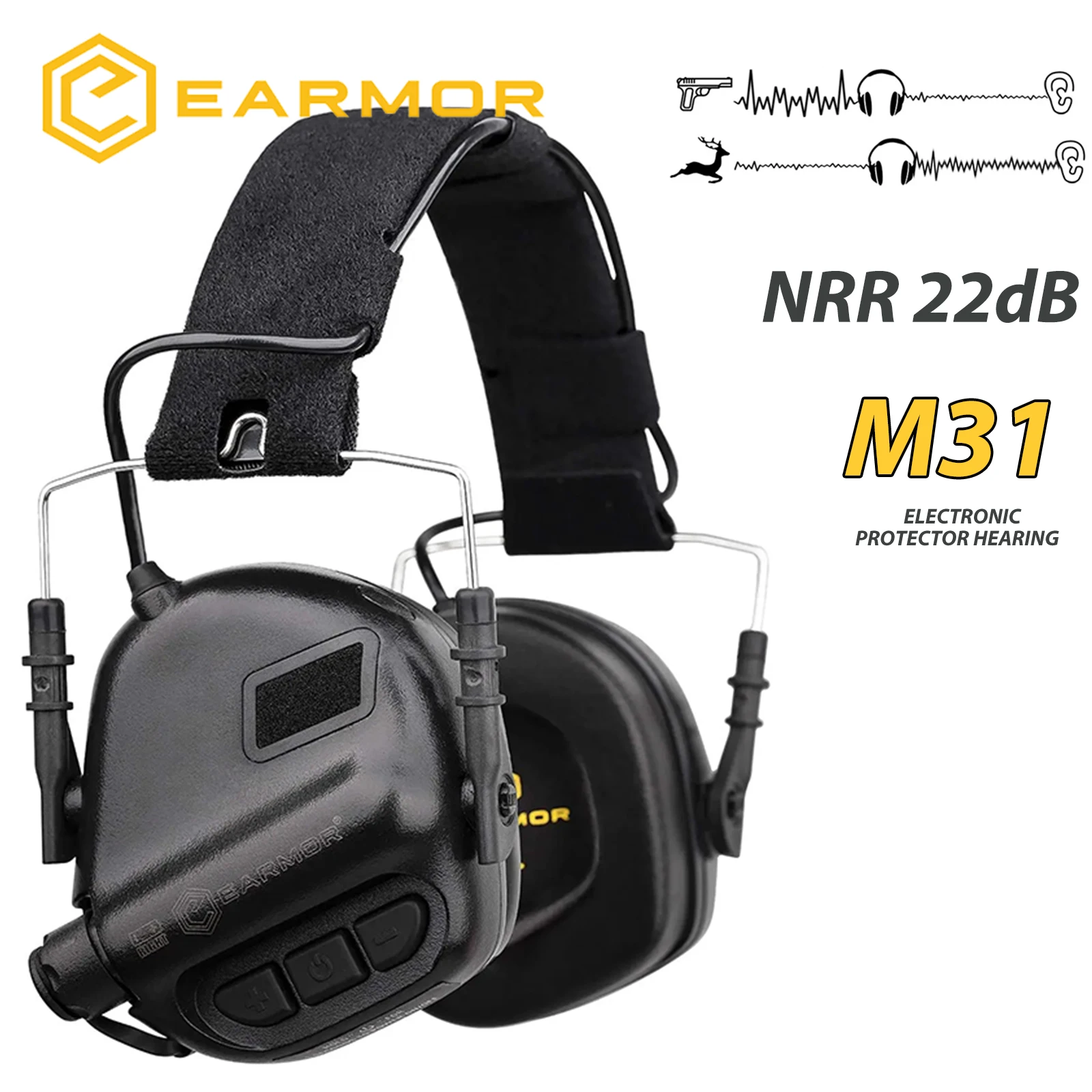 

EARMOR M31 MOD4 Тактические электронные наушники для стрельбы, противошумные наушники, усиление звука, защита слуха, гарнитура