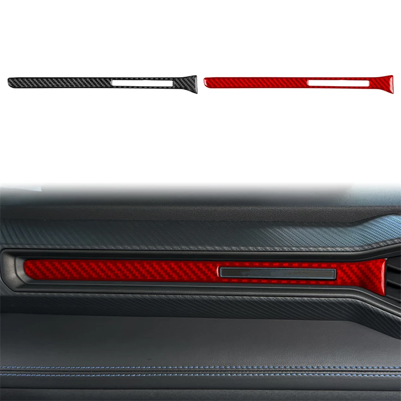 Real Carbon Fiber For Ford Mustang GT 2024-2025 Co-pilot Instrument Trim Dashboard Strip Sticker Car Interior Decor Accessories